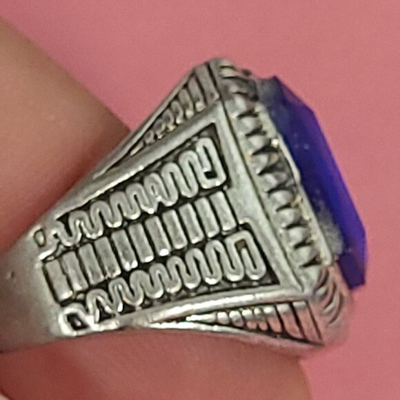 Tanzanite Crystal Rhinestone Men's Ring - Healing Power ring 8.5 - Picture 2 of 5